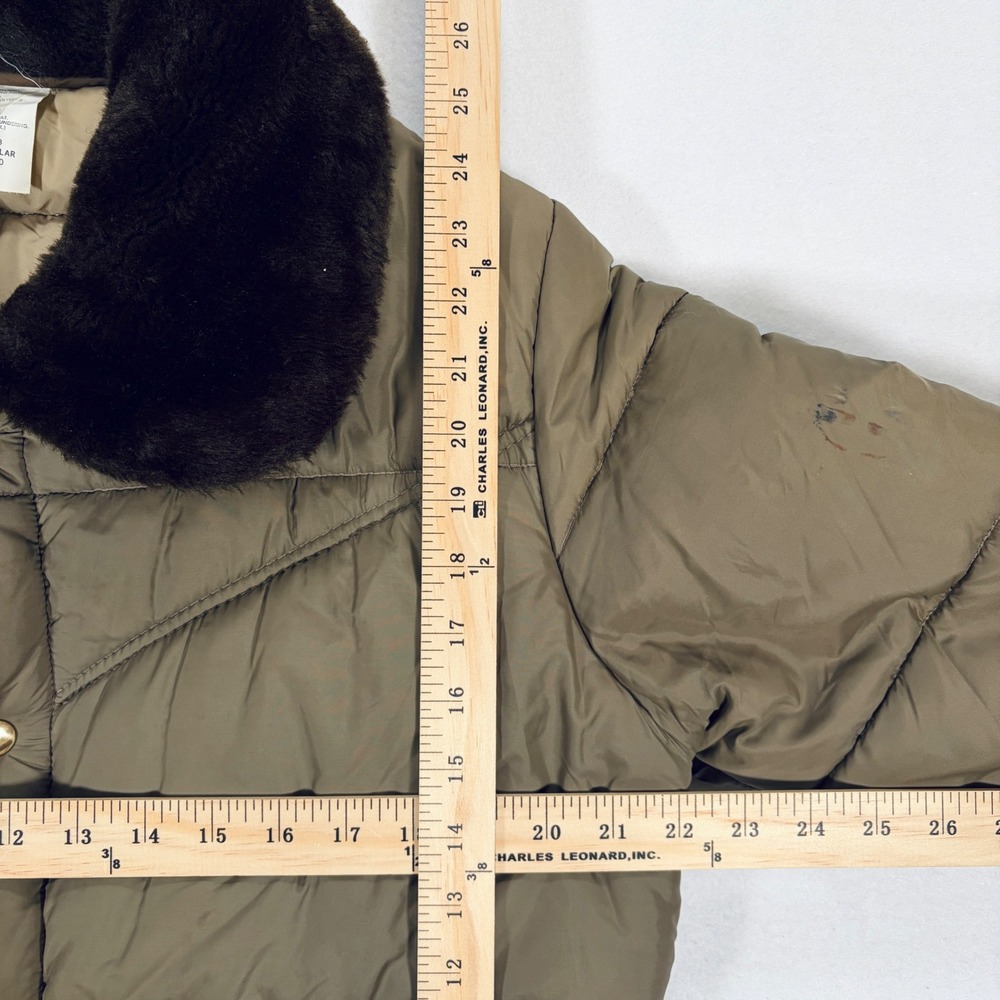 Walls Blizzard-Pruf Vintage 70s Puffer Jacket Faux Fur Collar Brown Medium Reg - Picture 7 of 9